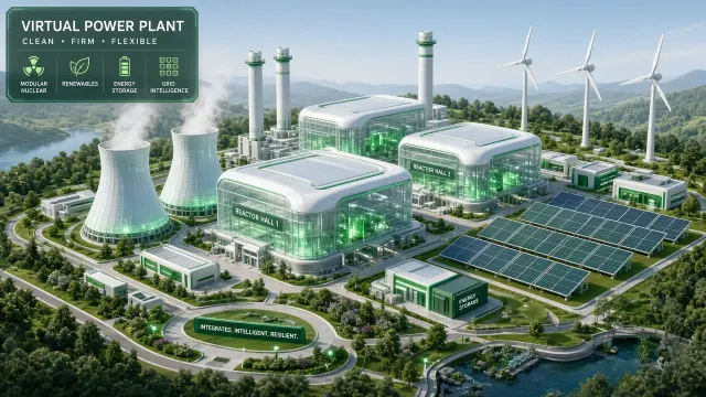 Clean Energy image example: Glassmorphism Virtual Power Plant 3D Model