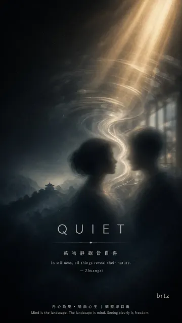 Abstract image example: Surreal Stream of Consciousness QUIET Typographic Poster