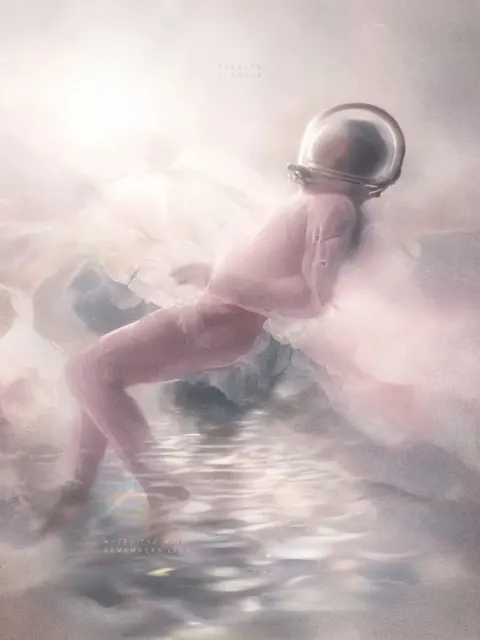 Textured image example: Dreamcore Hazy Diver Conceptual Impressionist Art