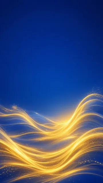 Light Trails image example: Blue Gradient Golden Light Trails Tech Event Key Visual