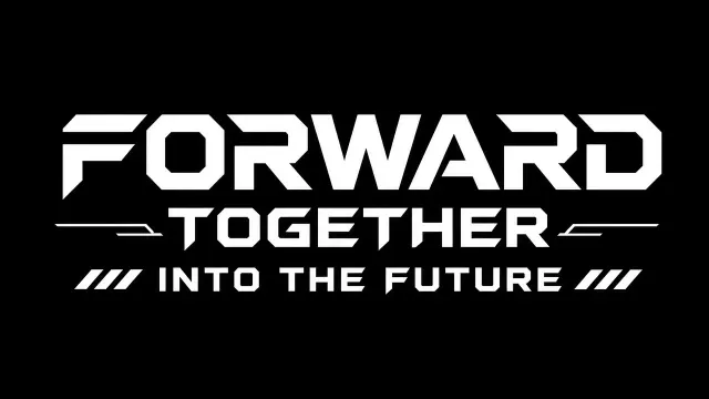Abstract Tech image example: Futuristic Geometric Typography Forward Together