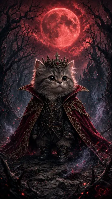 Gothic image example: Gothic Dark Magic Cat Final Boss Illustration