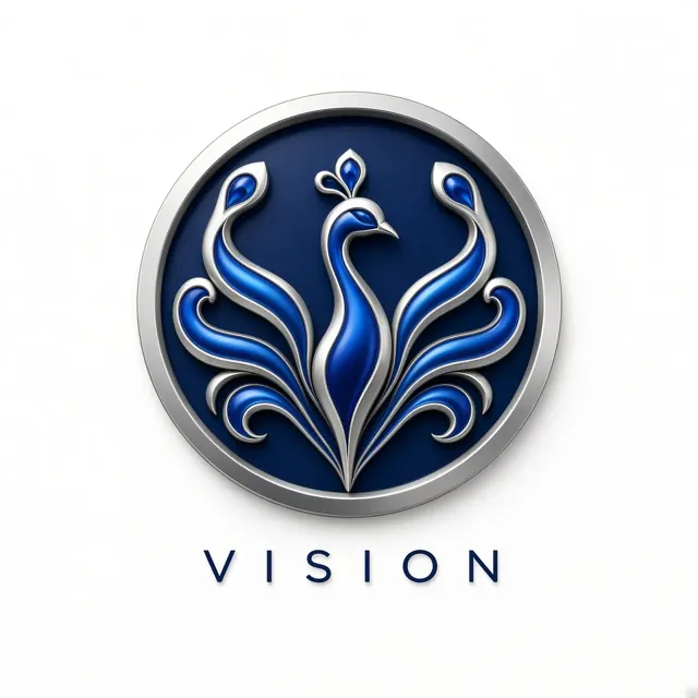 3D Render image example: Abstract 3D Metallic Peacock Logo Design
