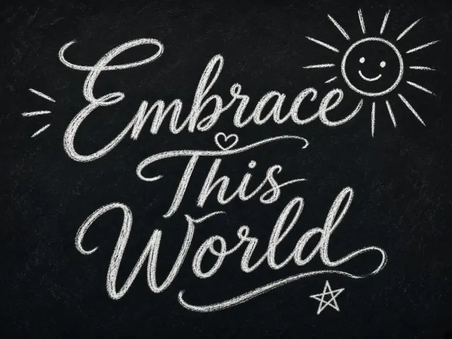 Blackboard image example: Chalk Handwritten Lettering with Playful Sun