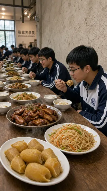Campus Life image example: Zhangjiajie University Cafeteria Documentary Scene