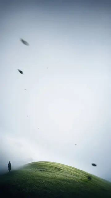 Minimalist Sky and Grassy Horizon Surrealist Poster