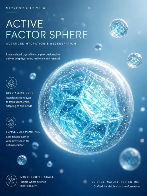 Blue Gradient image example: Cosmetic Molecule Crystal Structure Tech Poster