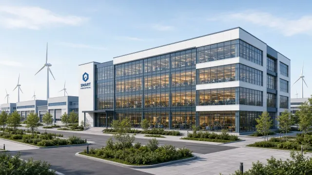 Modern Blue and White Smart Factory Campus