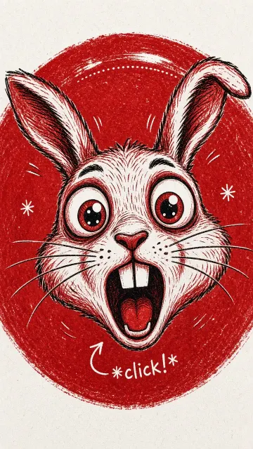 Duotone image example: Duotone Linocut Silly Bunny Doodle Illustration