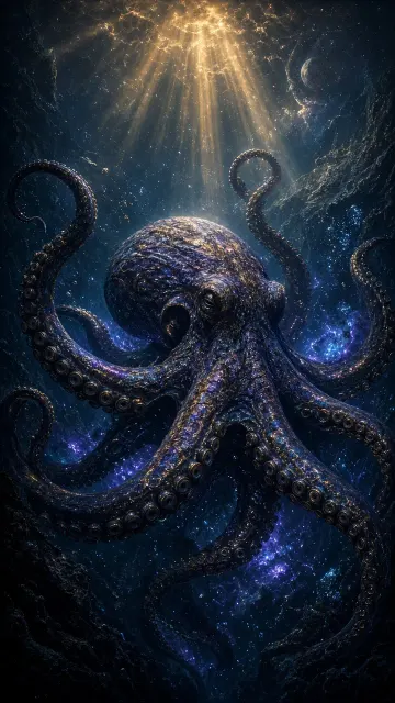 Deep Sea image example: Epic Deep-Sea Colossal Octopus Sci-Fi Concept