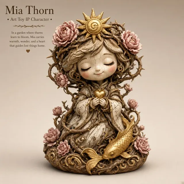 Mia Thorn Ceramic Woodcarving Sculpture Art Toy