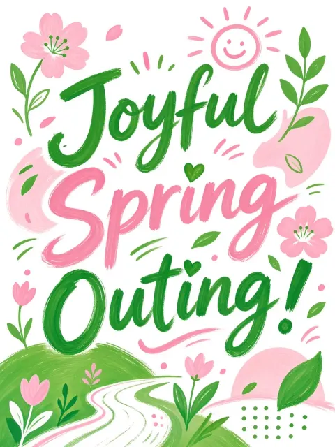 Dynamic Vitality image example: Childlike Handwritten Spring Outing Typography Design