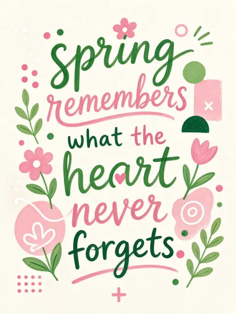 Dynamic Vitality image example: Childlike Handwritten Spring Remembrance Typography Art