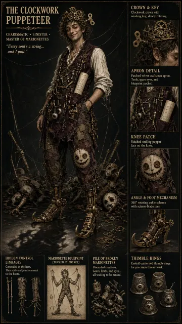 Steampunk Puppeteer Concept Art Character Design