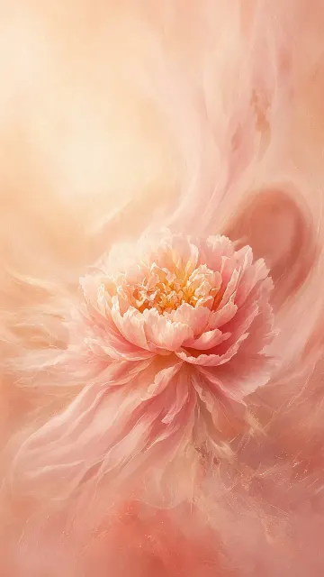 Minimalist Abstract Spring Peony Art Poster