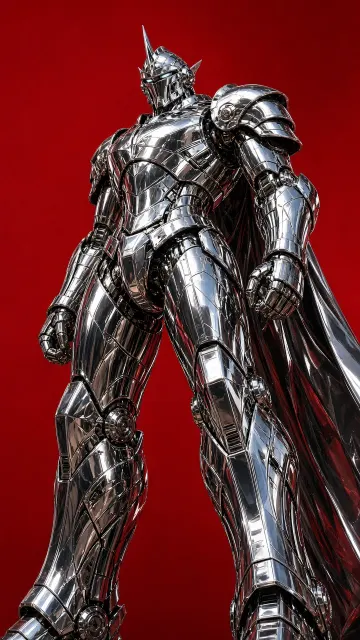 Chrome Texture image example: Chrome Mecha Knight Concept Art