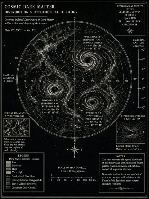 Vintage Astronomical Dark Matter Star Chart