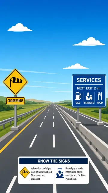 Clean Graphic image example: Highway Traffic Signs Vector Infographic