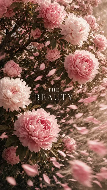 Cinematic Film Pink Peony Tree