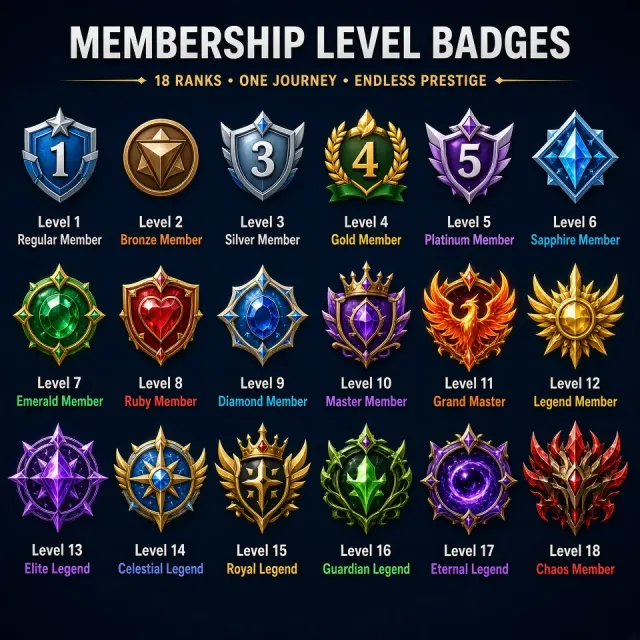 18-Tier Game Membership Level Badges