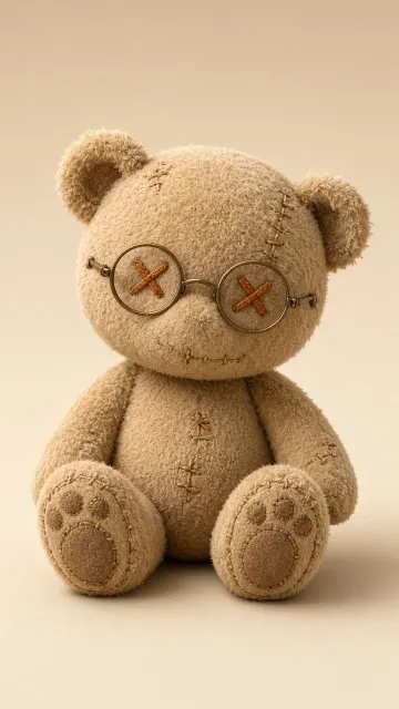 Plush Toy image example: 3D Stylized Teddy Bear with Glasses