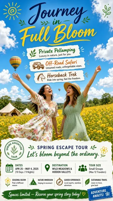 Commercial Layout image example: Spring Outdoor Travel Promotion Poster
