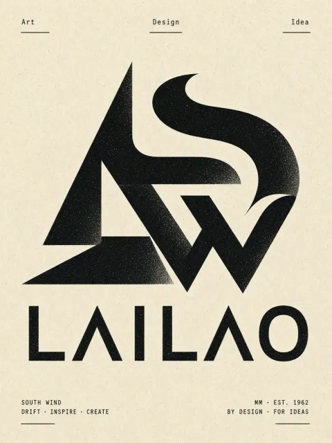 Abstract Shape image example: Mid-Century Modern Geometric Monogram Logo