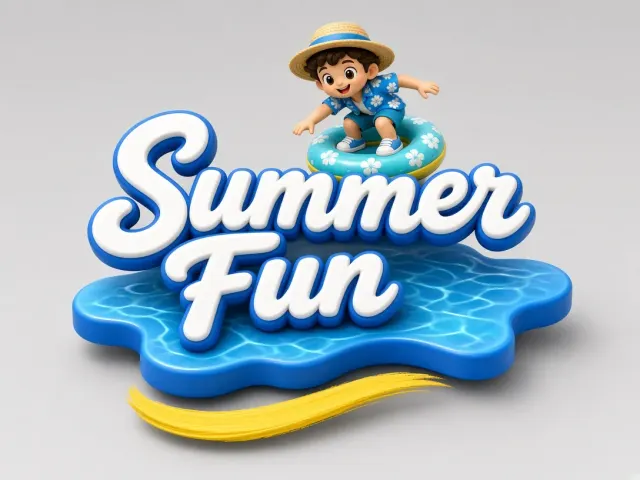 Stylized Art image example: Playful Summer 3D Cartoon Title Design