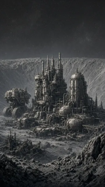 Abandoned Lunar Industrial Facility Concept Art