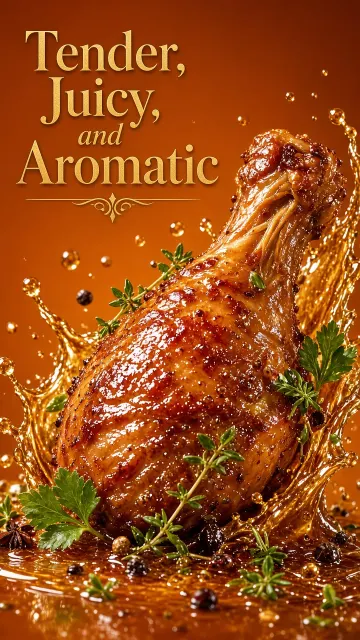 Commercial image example: Braised Chicken Food Photography Close-Up