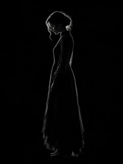 Minimalist Black and White Silhouette Portrait