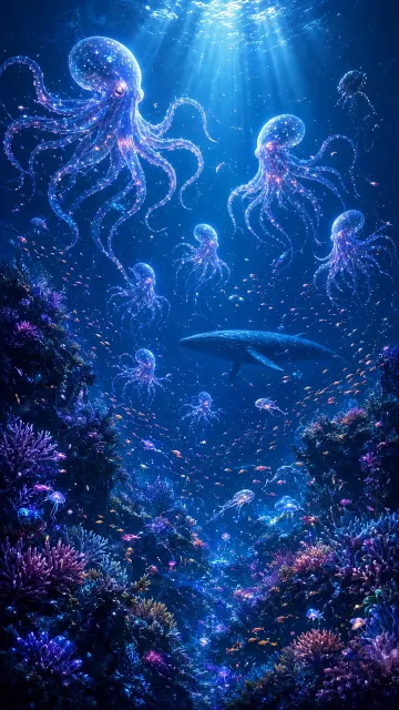 Epic Bioluminescent Deep Sea Wonderland
