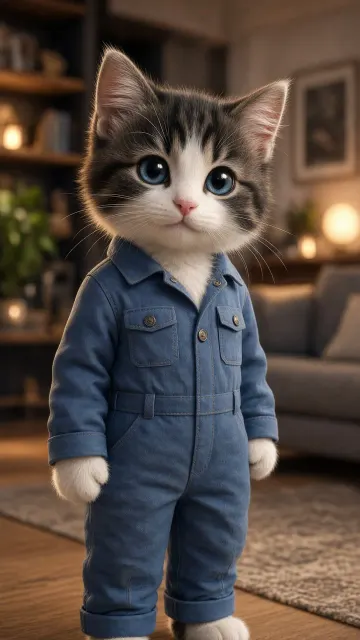 Hyperrealistic 3D Anthropomorphic Kitten