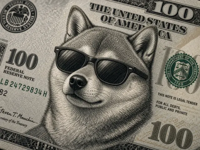 Banknote Art image example: Realistic Dollar Bill Shiba Inu Creative Art