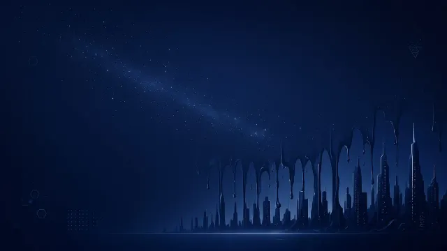 City Streetscape image example: Deep Blue Cosmic Futuristic City Banner