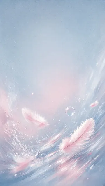 Ethereal Feather in Water Spring Wallpaper