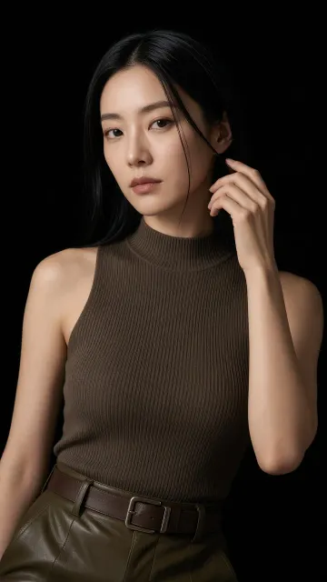 Urban Scene image example: Low-Key Studio Portrait of Modern Urban Woman