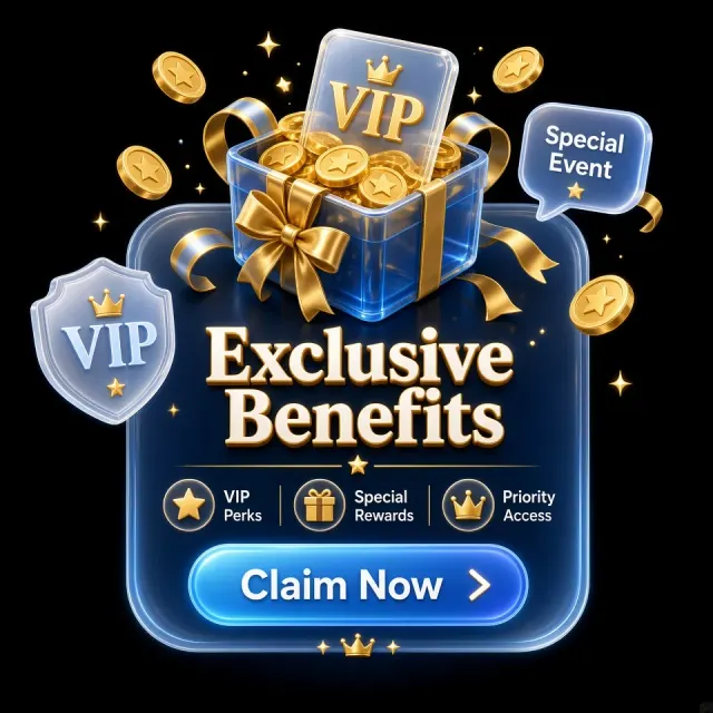 warm and cozy image example: 3D Skeuomorphic Blue VIP Benefits Pop-Up UI Design