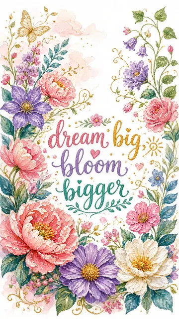 Whimsical Watercolor Botanical Storybook Illustration