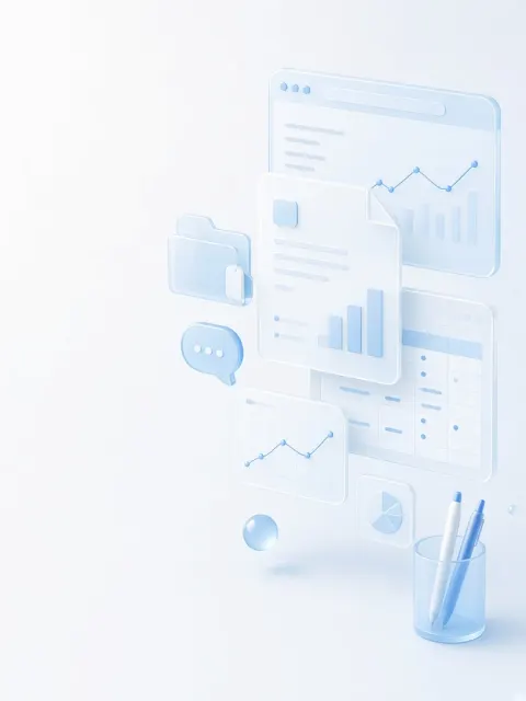 Blue Frosted Glass B2B Dashboard UI Design