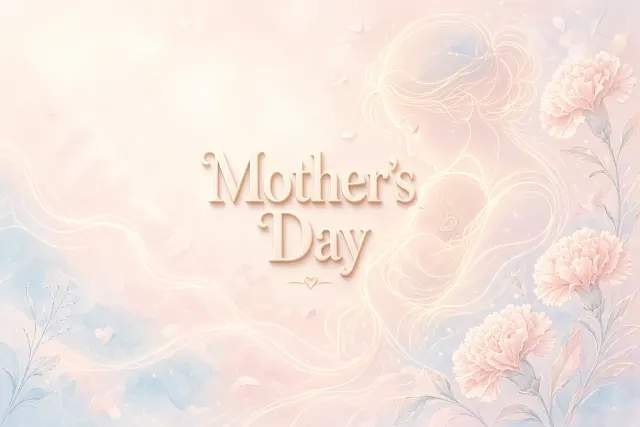 Floral Poster image example: Luminous Mother and Child 3D Floral Poster