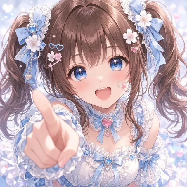 Cute Lolita Idol Anime Girl Close-Up