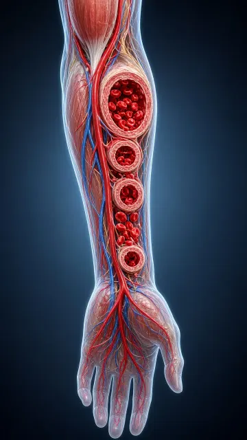 Medical Illustration image example: 3D Arm Vascular System Medical Visualization