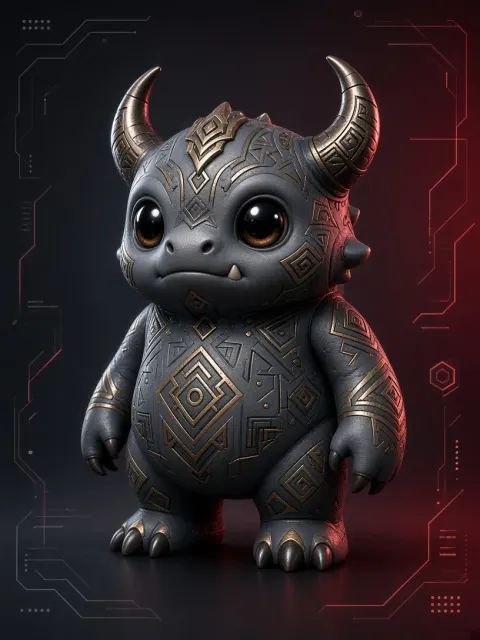 Logo Insignia image example: High-Precision 3D Designer Art Toy Creature