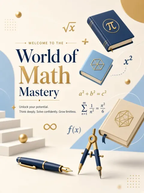 Cinema 4D Style image example: Bright 3D Educational Math Improvement Poster