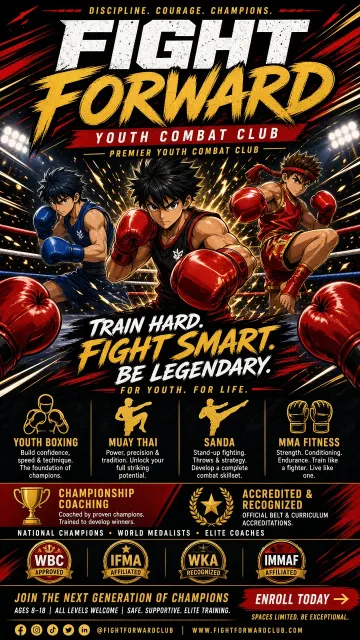 Anime Style Youth Combat Sports Club Poster