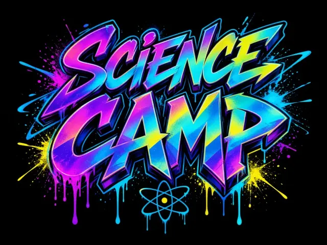Urban Style image example: Gradient Graffiti Science Camp Title Typography