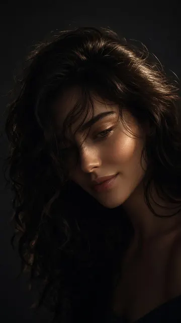 Low Key image example: Moody Low-Key Portrait with Rim-Lit Hair