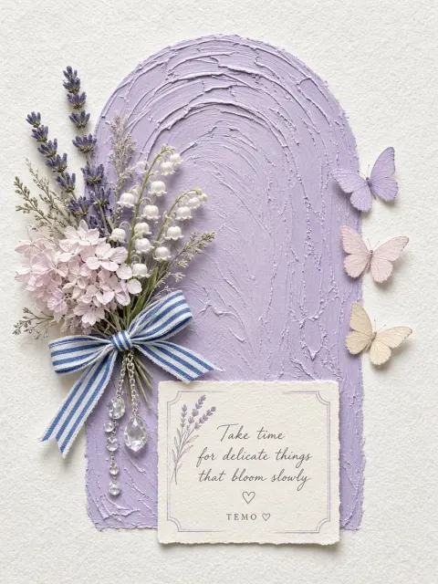 Pastel Purple Floral Arch Scrapbook Card