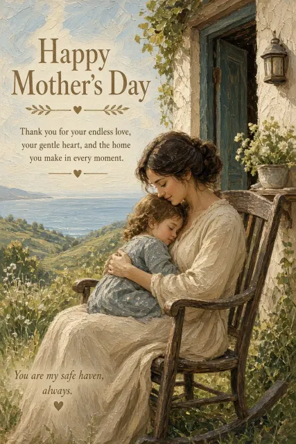 posters image example: Mother and Child Oil Painting Poster